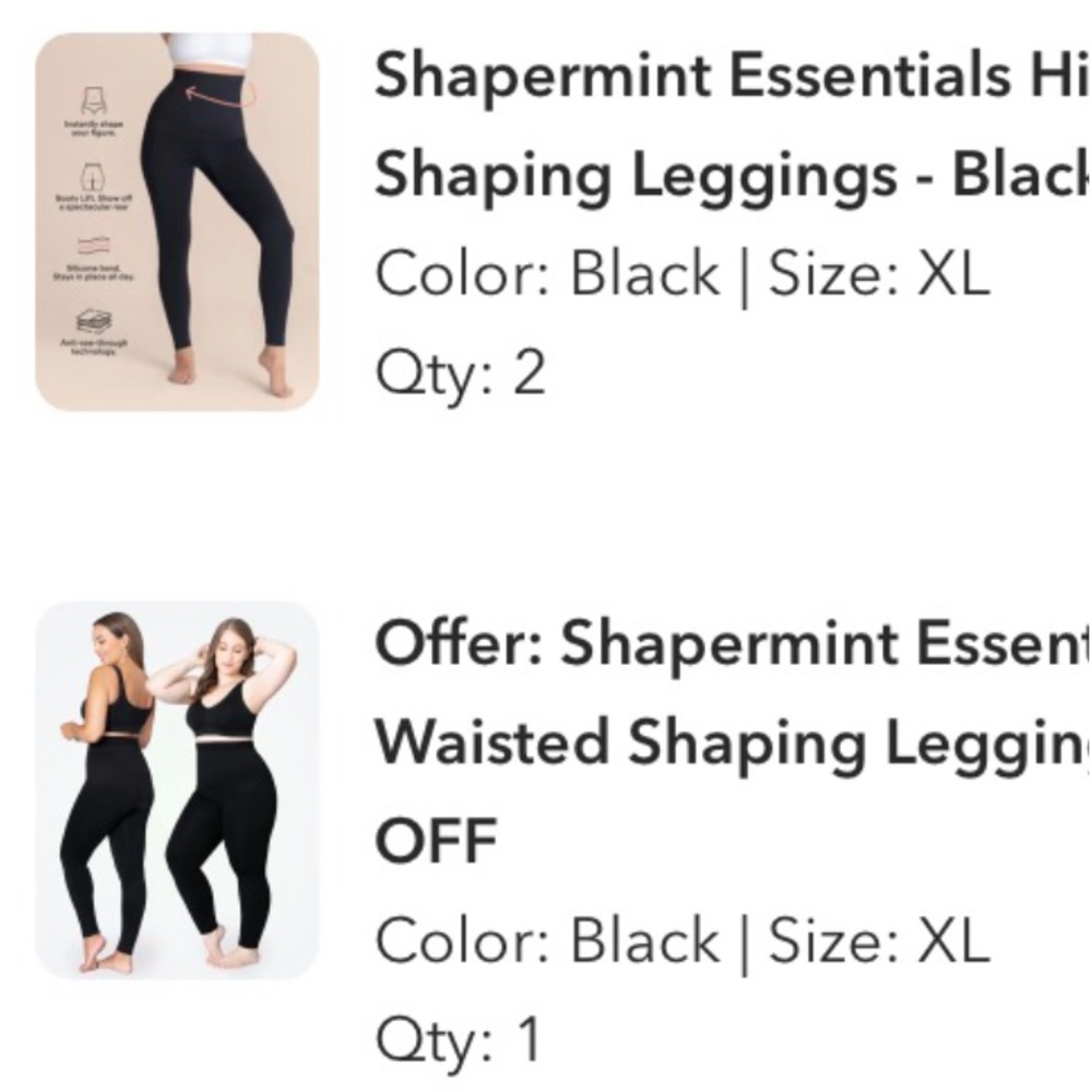 🥳 4 PAIRS OF SHAPERMINT LEGGINGS XL